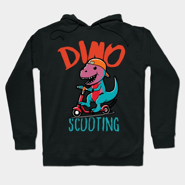 Funny E-Scooter, Dino Driving Scooter Hoodie by maxdax